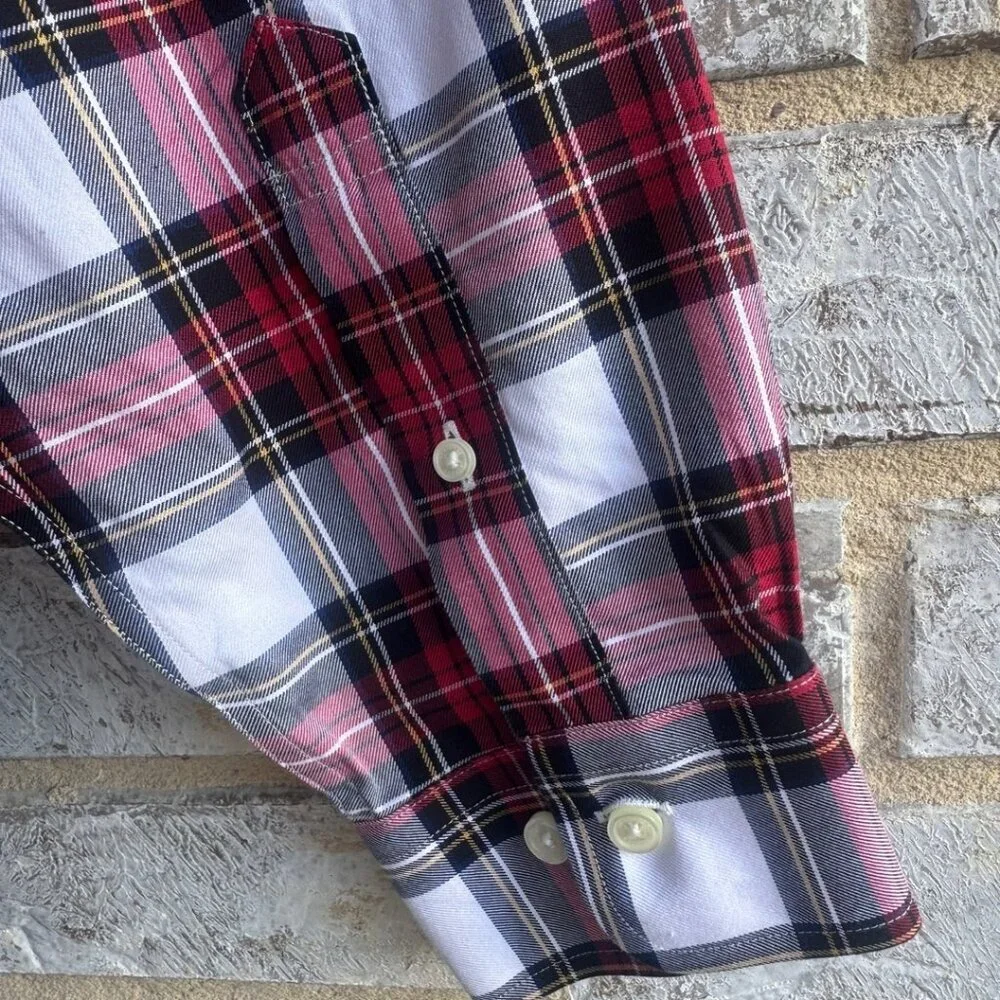 Brooks Brothers Madison Long Sleeve Button Front Plaid Shirt Men's Size L